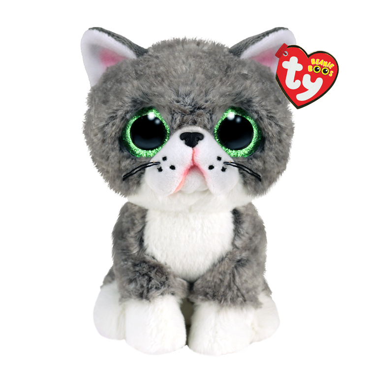 TY: Beanie Boos: Small: Fergus (Grey Cat)