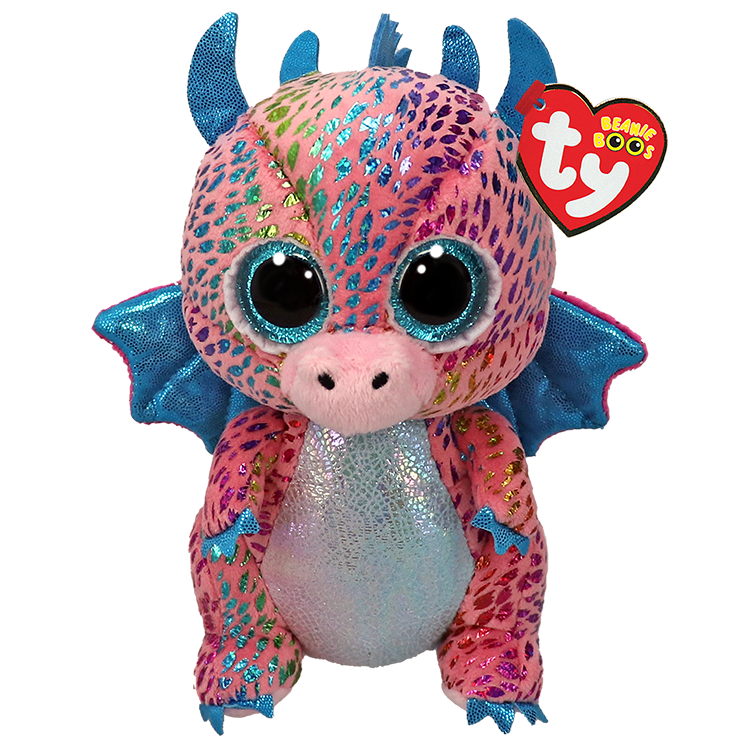 TY: Beanie Boos: Small: Flint (Multicolored Dragon)