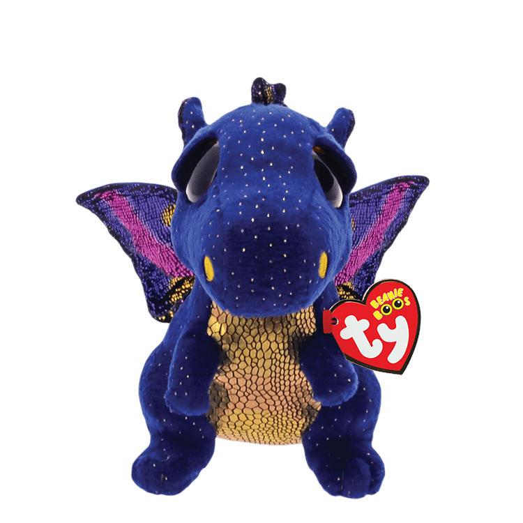 TY: Beanie Boos: Small: Saffire (Blue Speckled Dragon)