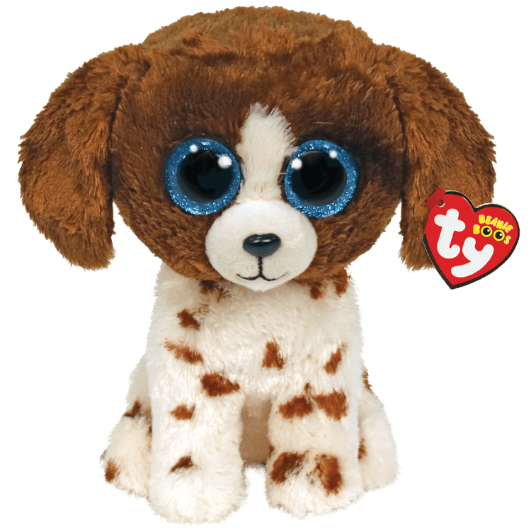 TY: Beanie Boos: Small: Muddles (Brown and White Dog)