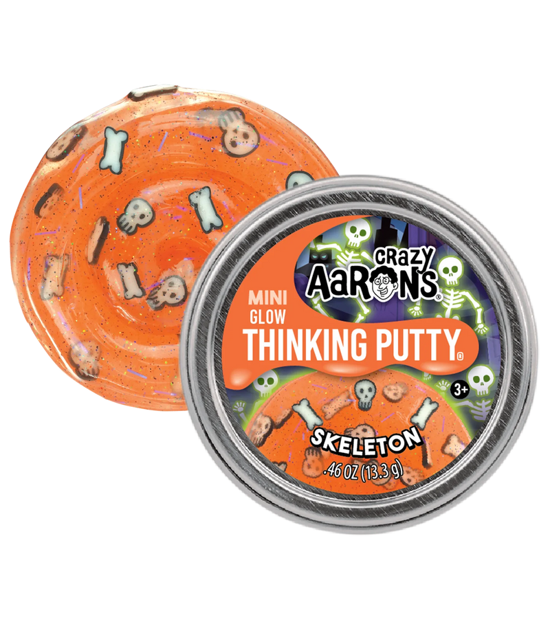 Crazy Aaron's - Mini Tin- Skeleton Thinking Putty