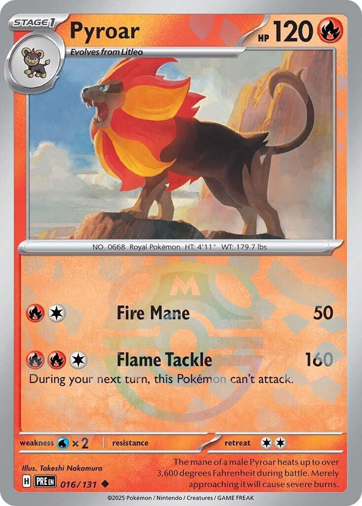 Pyroar (016/131) (Master Ball Pattern) [Scarlet & Violet: Prismatic Evolutions]