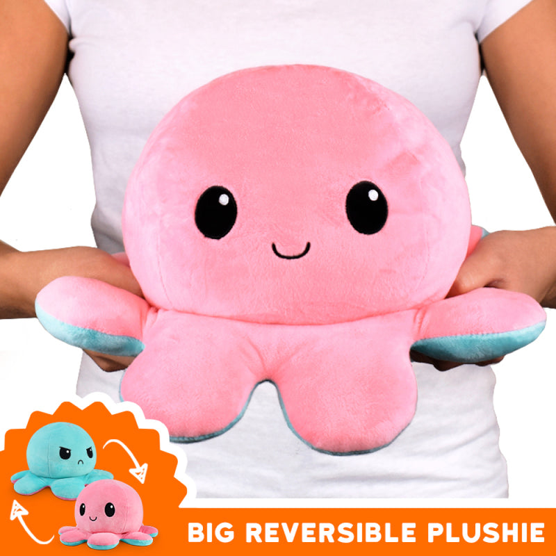 Reversible BIG Octopus Plushie: Pink/Aqua