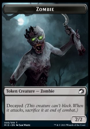 Zombie (005) // Treefolk Double-Sided Token [Innistrad: Midnight Hunt Tokens]