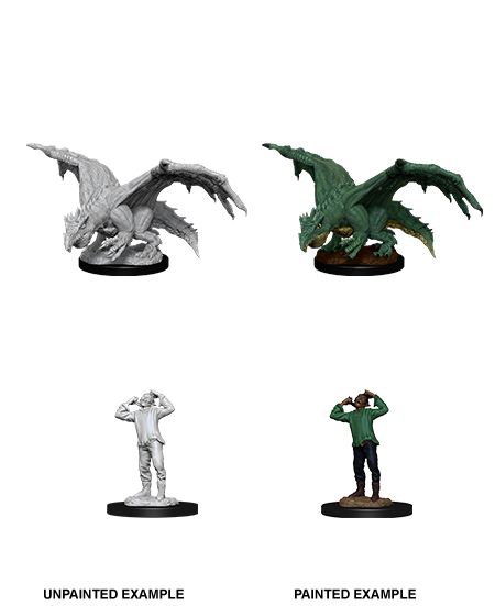 Wizkids: Nolzur's Marvelous Miniatures: Green Dragon Wyrmling & Afflicted Elf